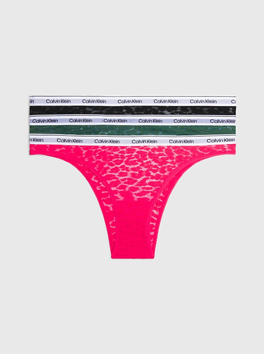 Calvin Klein Underwear BRAZILIAN 3 PACK - Briefs - cerise/white/black/white  