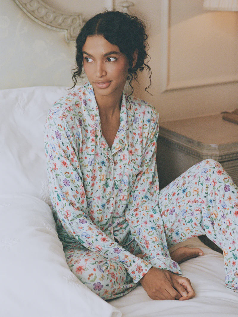 Stripe & Stare | Long Pyjama Set | Ethereal Wildflowers