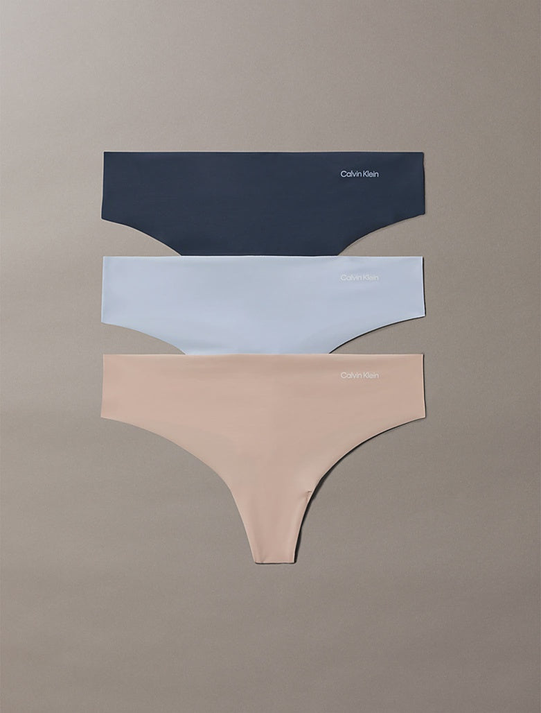 Calvin Klein | Invisibles Thongs 3 Pack | Casual Blue/ Speakeasy/ Cedar
