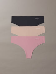 Calvin Klein | Invisibles Thongs 3 Pack | Black/ Cedar/ Soft Mauve