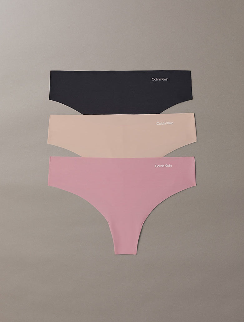 Calvin Klein | Invisibles Thongs 3 Pack | Black/ Cedar/ Soft Mauve