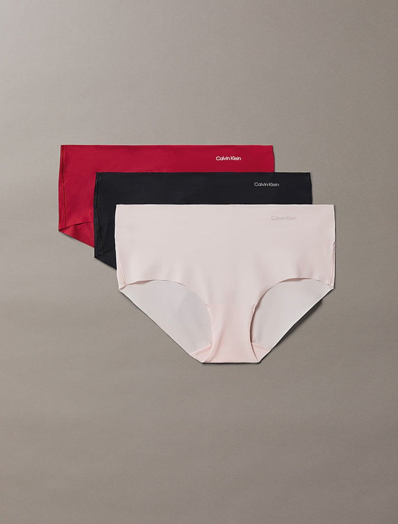 Calvin Klein | Invisibles Hipsters 3 Pack | Red Stamp/ Nymph Thigh/ Black