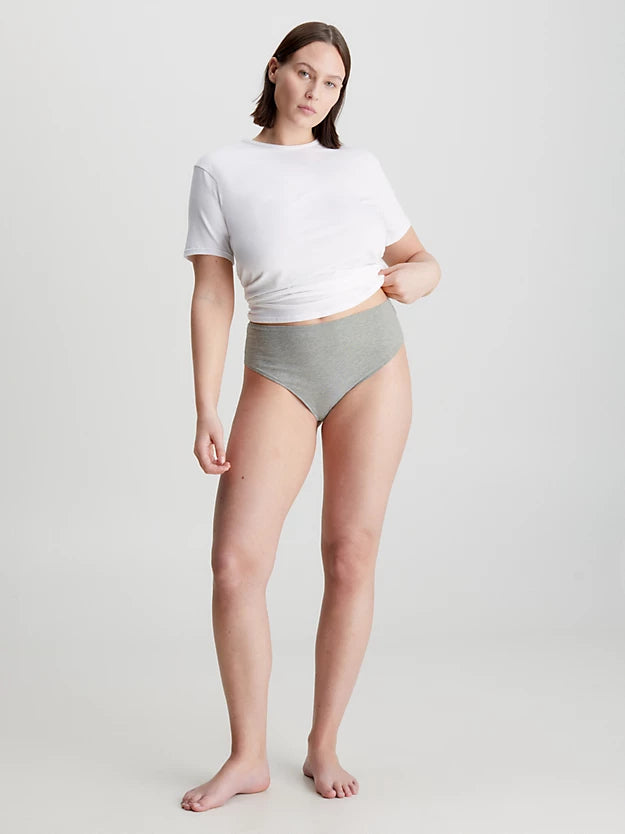 Calvin Klein | High Waisted Thong | Grey Heather