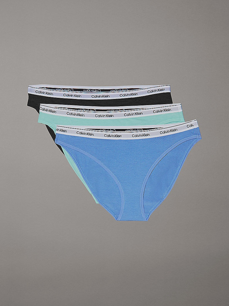 Calvin Klein | 3 Pack Low Rise Bikini Briefs | Sterling blue/Black/Glacier