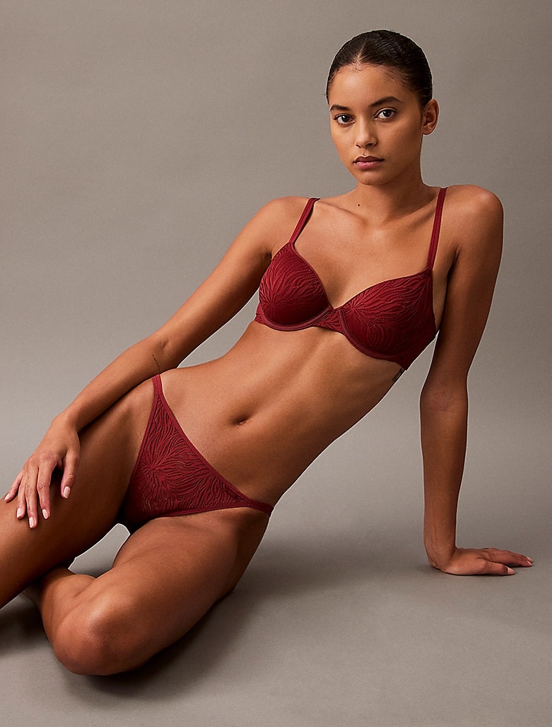Calvin Klein | Sheer Marquisette Demi Bra | Syrah