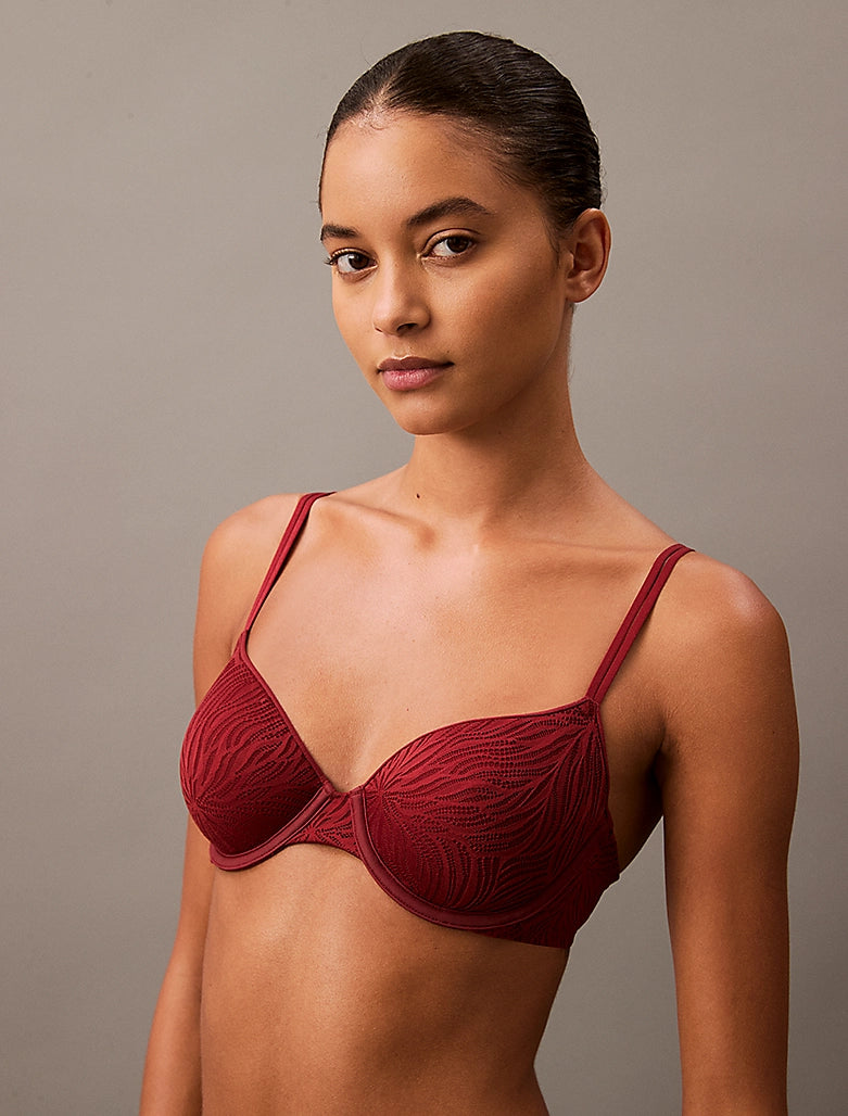 Calvin Klein | Sheer Marquisette Demi Bra | Syrah