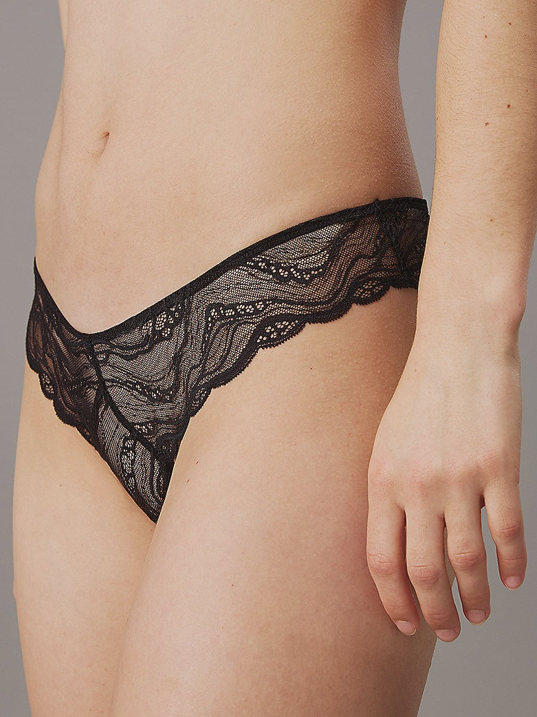 Calvin Klein | CK Instinct Sheer Lace Brazilian Briefs | Black