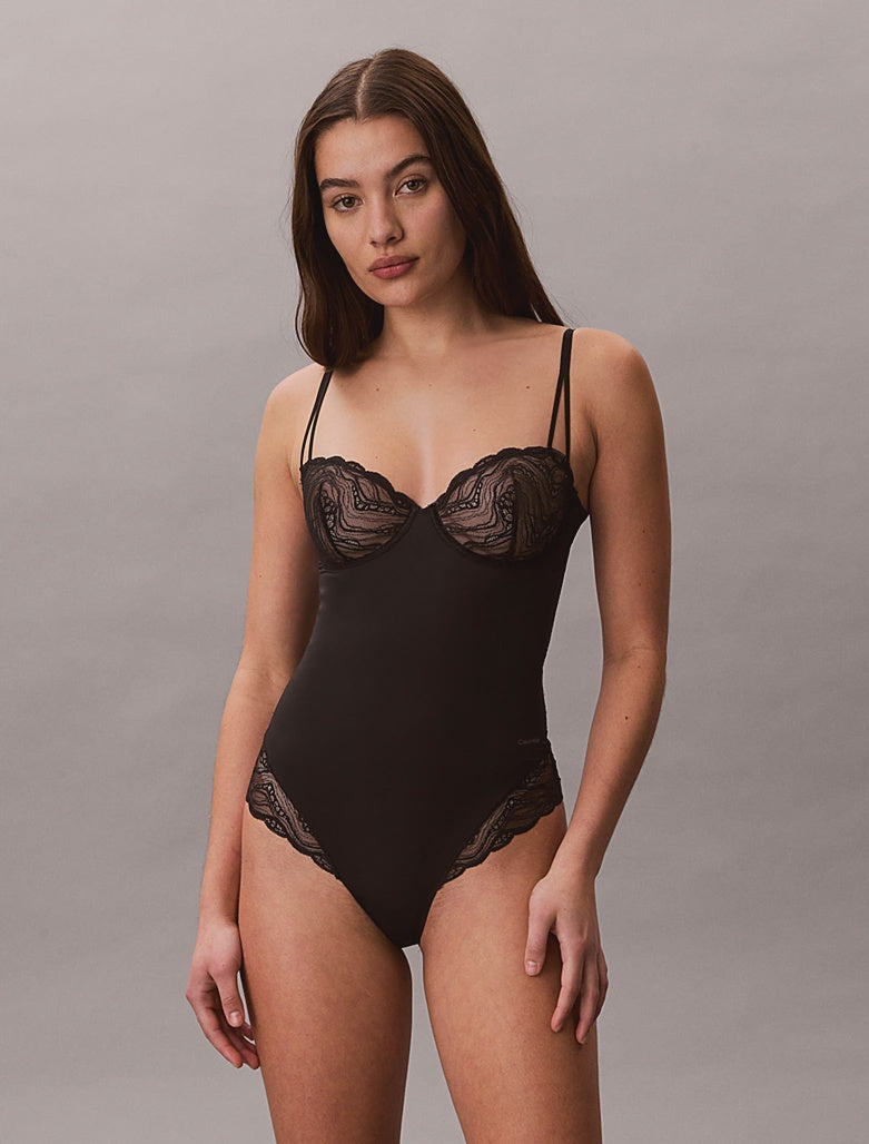 Calvin Klein | Sensual Stretch Lace Bodysuit | Black