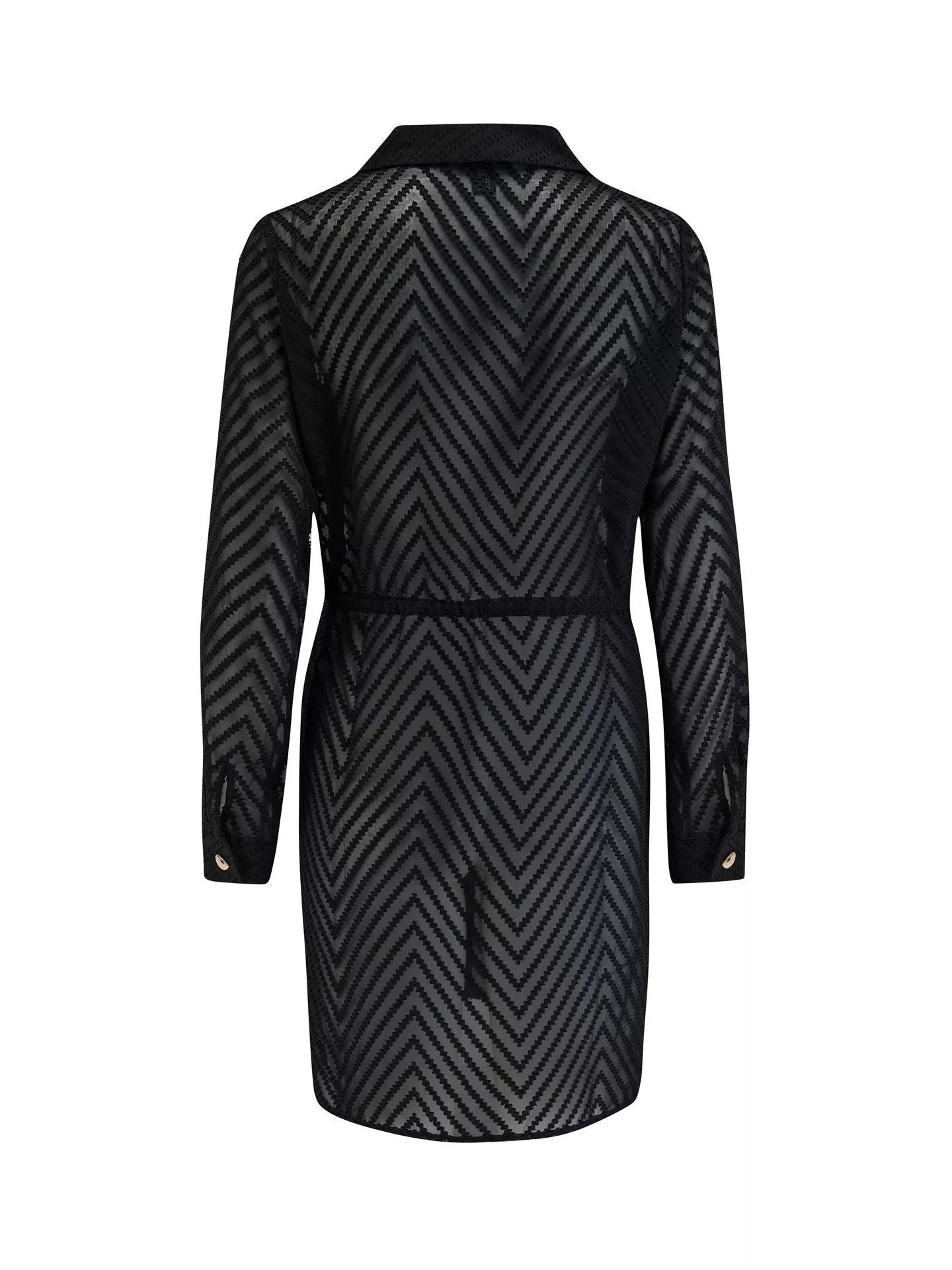 Pour Moi | Chevron Stripe Beach Shirt | Black