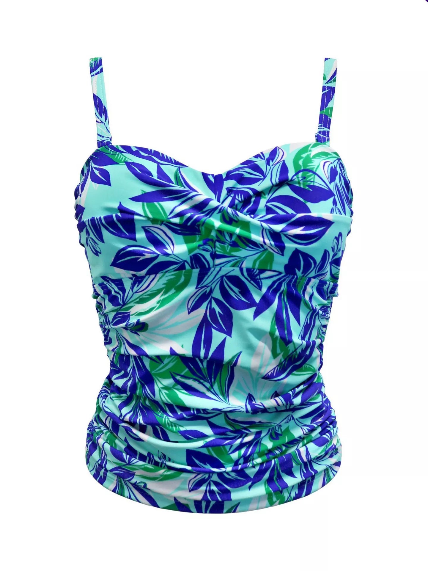 Pour Moi | Santa Monica Strapless Tankini | Aqua Palm