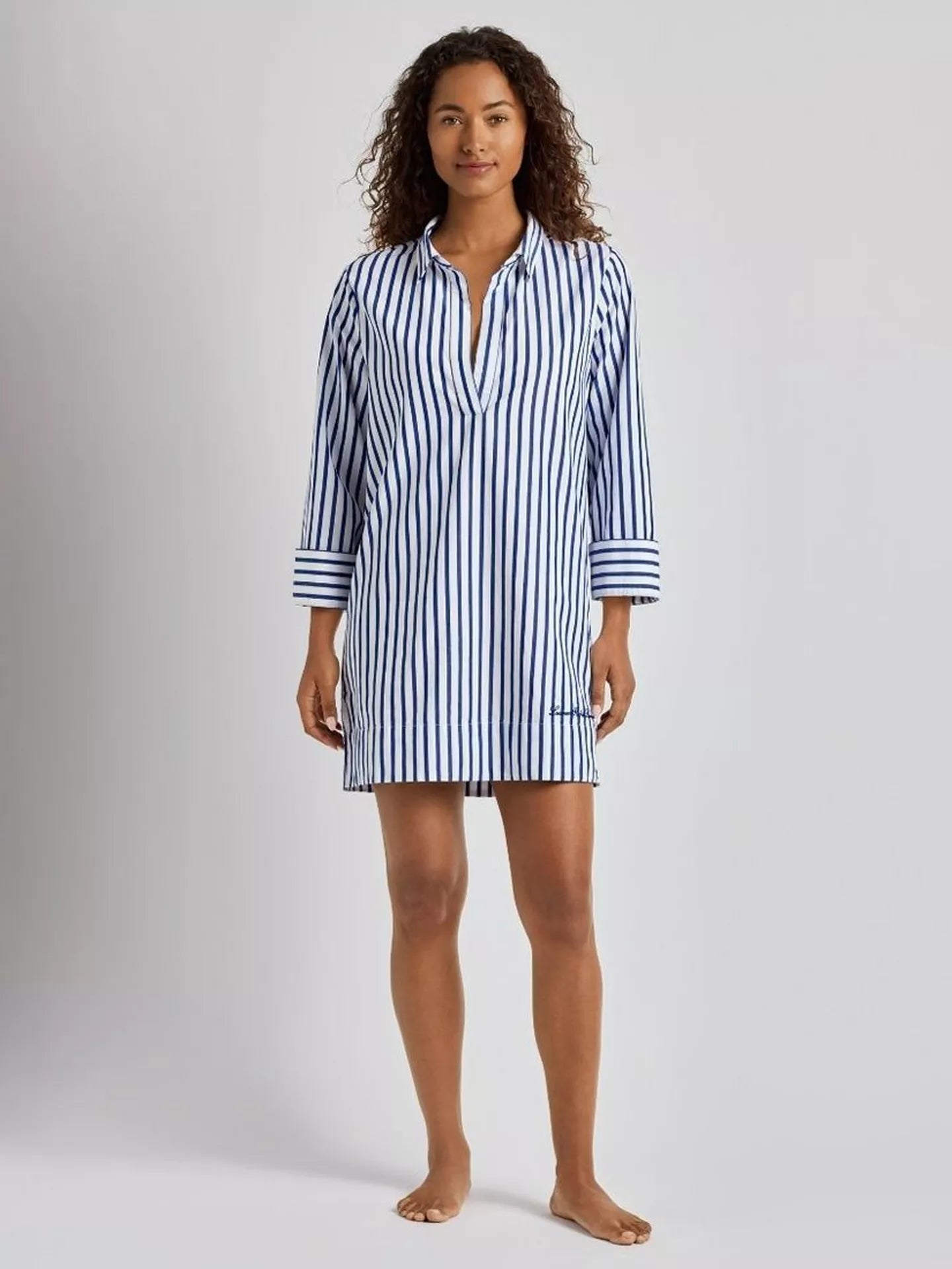 Ralph Lauren | Lauren Stripe Wide Cuff Tunic | Blue/ White