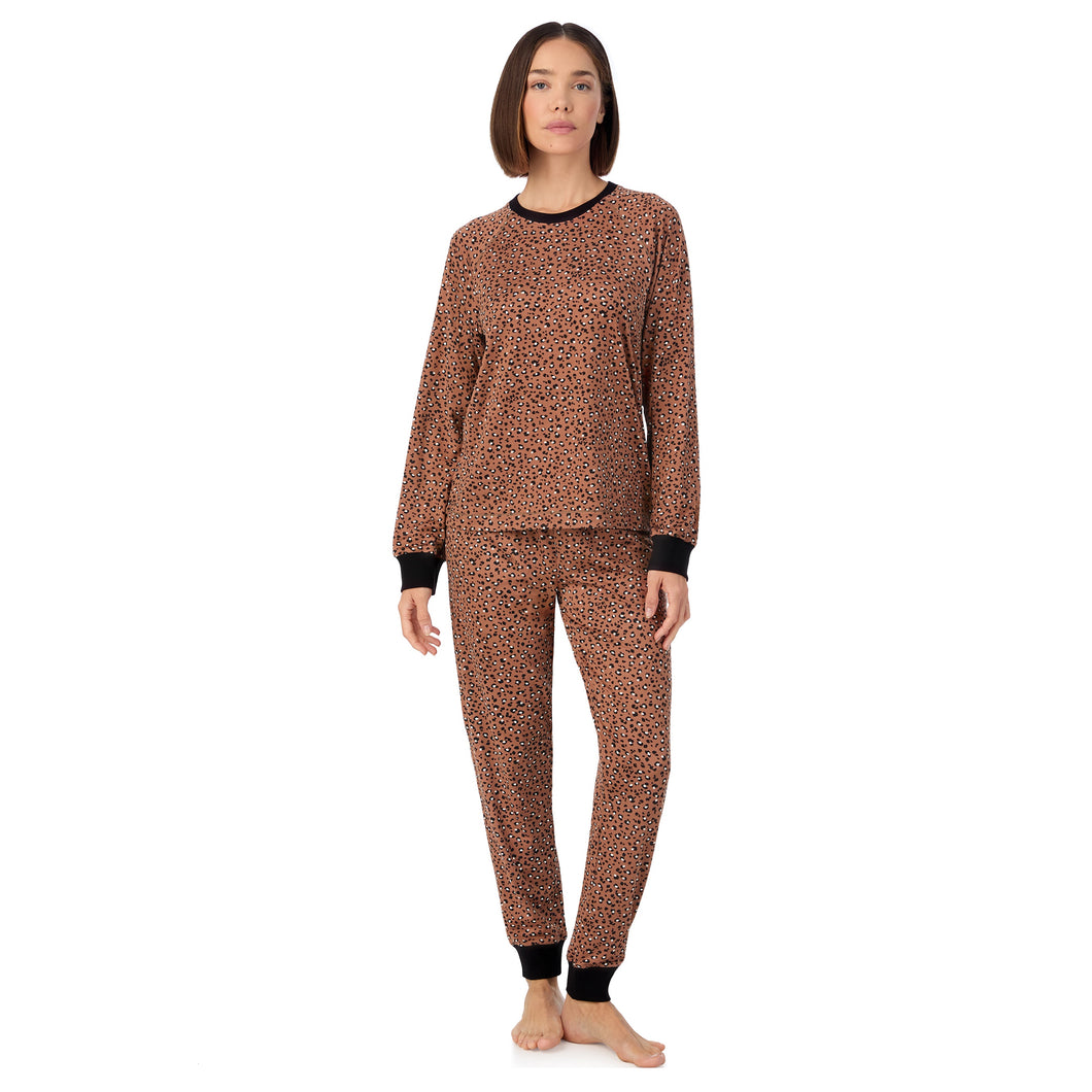 DKNY | Top & Jogger Sleep Set | Tan Animal