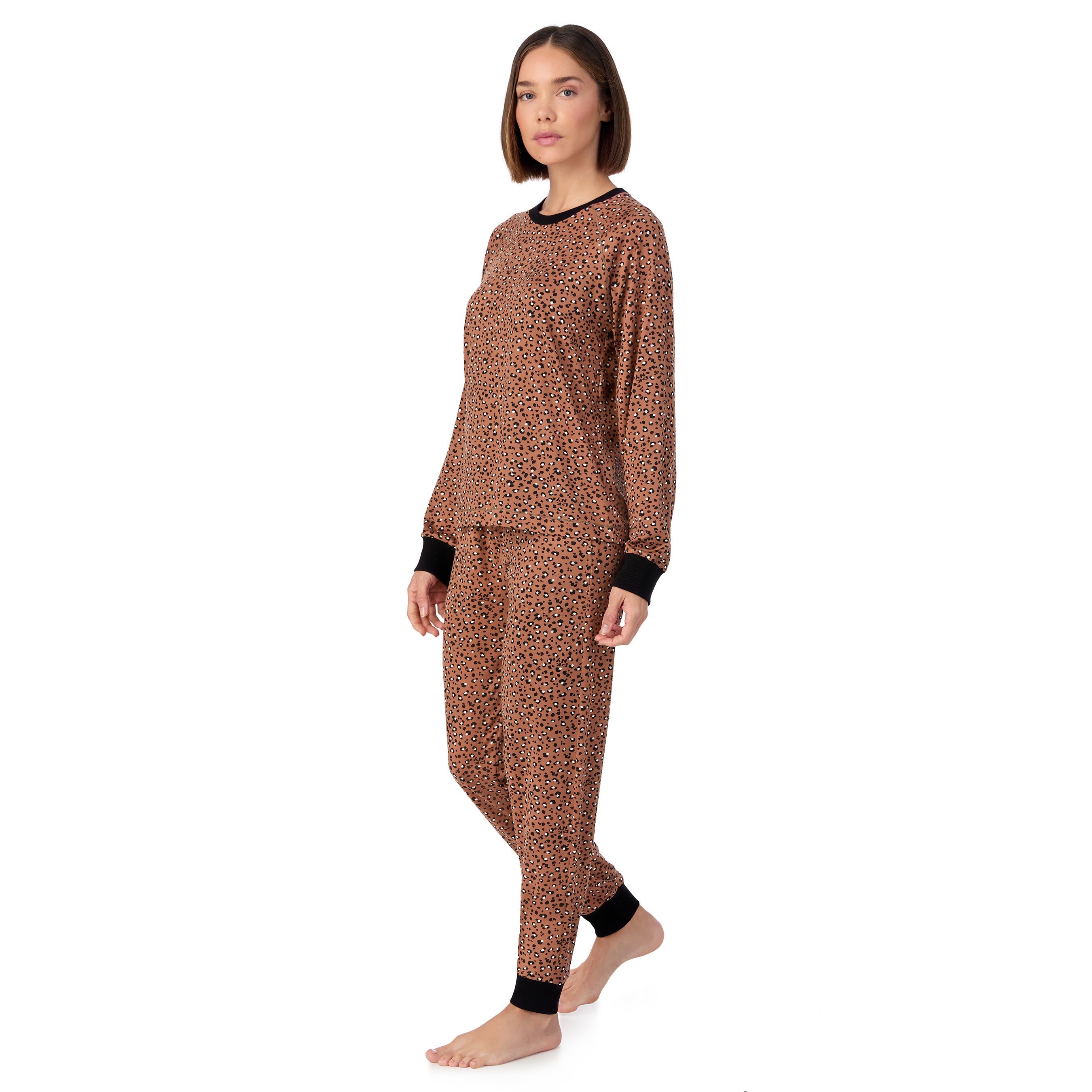 DKNY | Top & Jogger Sleep Set | Tan Animal