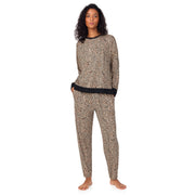 DKNY | Long Top & Jogger Sleep Set | Tan Cheetah Logo