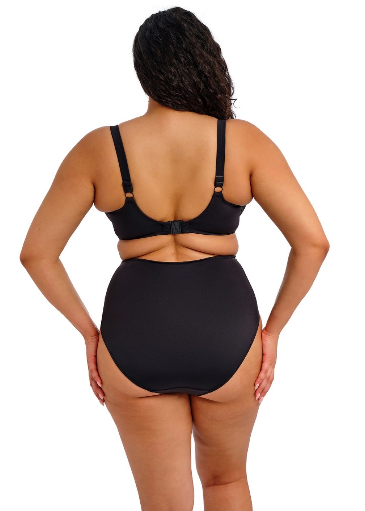 Elomi | Plain Sailing Wrap Front Plunge Bikini Top | Black