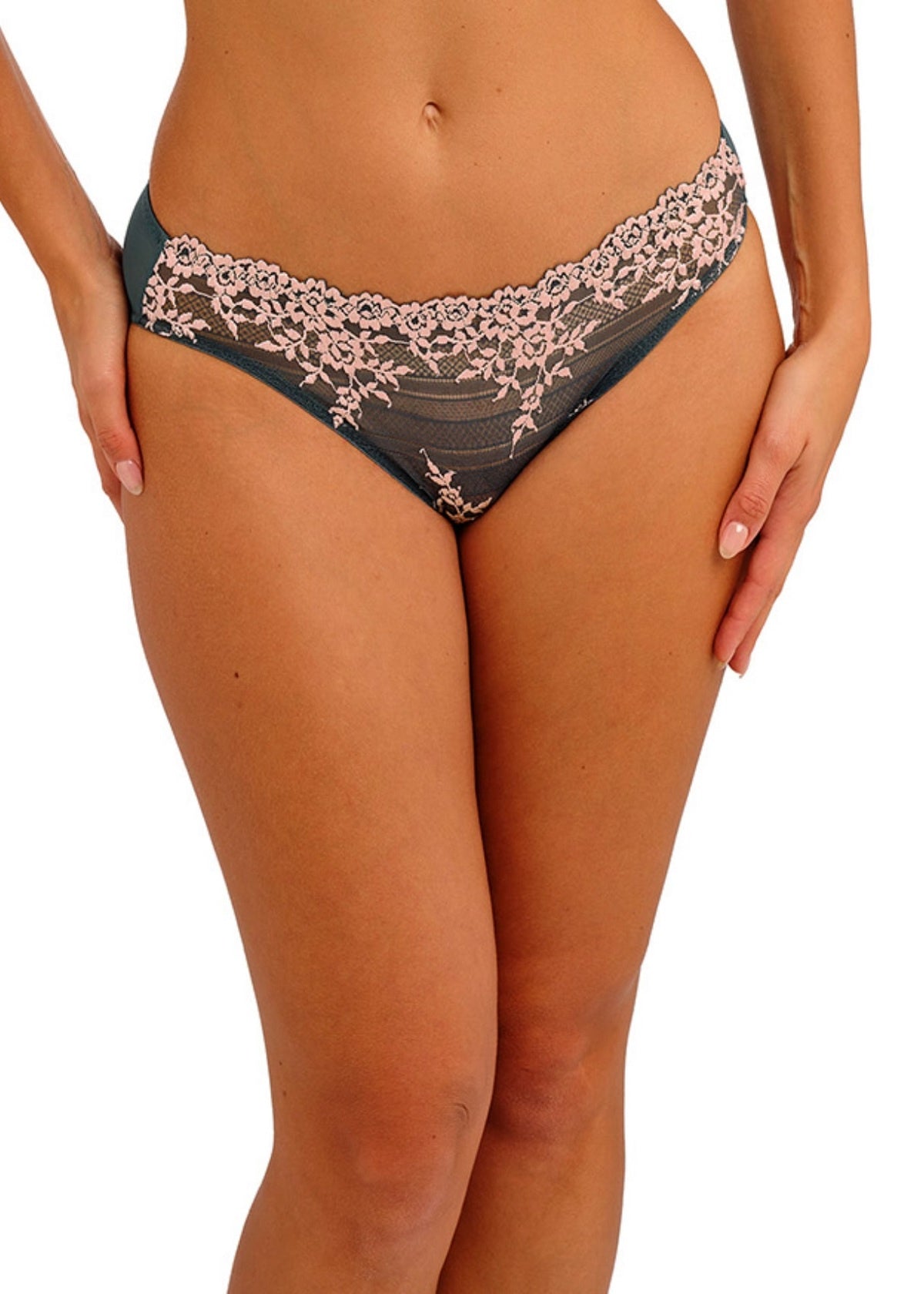 Wacoal | Embrace Lace Brief | Dark Slate/ Cloud Pink