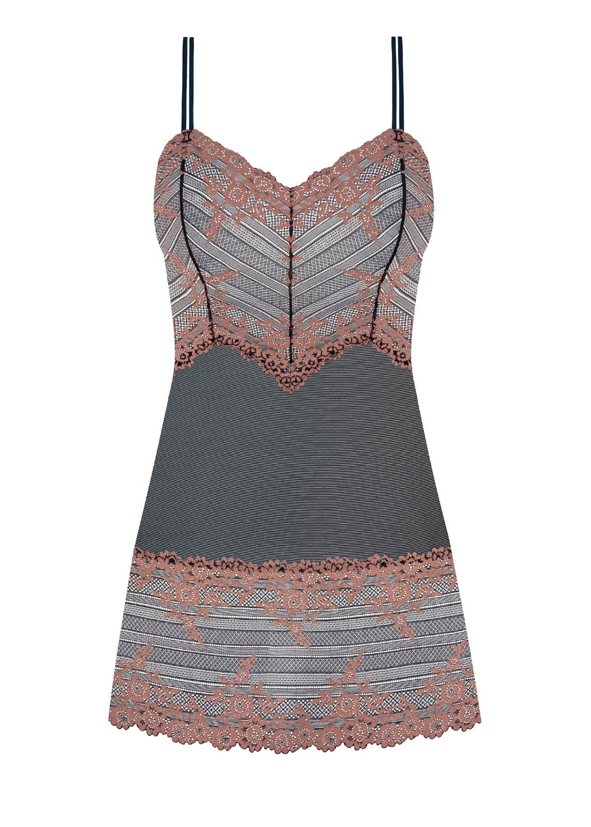 Wacoal | Embrace Lace Chemise | Dark Slate/ Cloud Pink