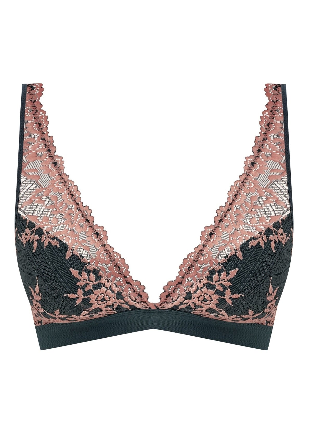 Wacoal | Embrace Lace Bralette | Dark Slate/ Cloud Pink