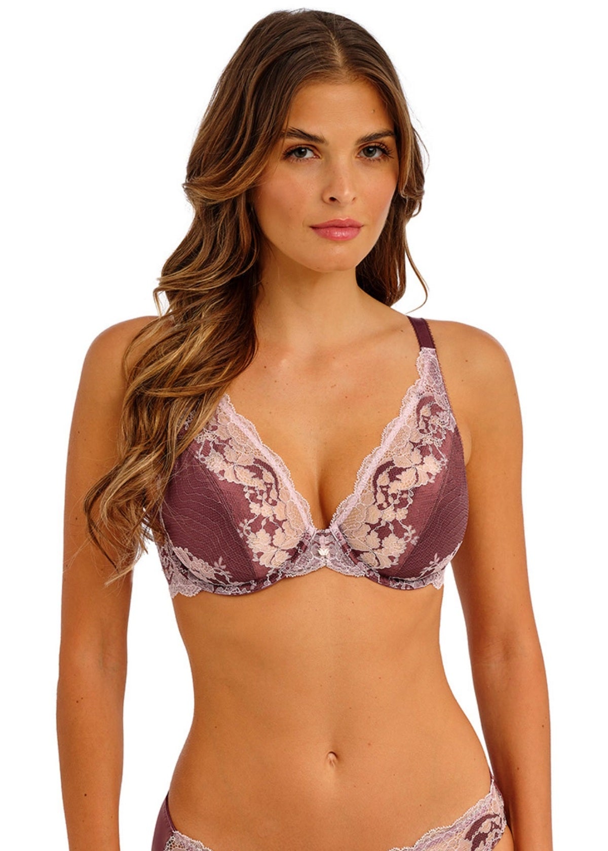 Wacoal | Modern Affair Plunge Bra | Rose Brown/ Cradle Pink