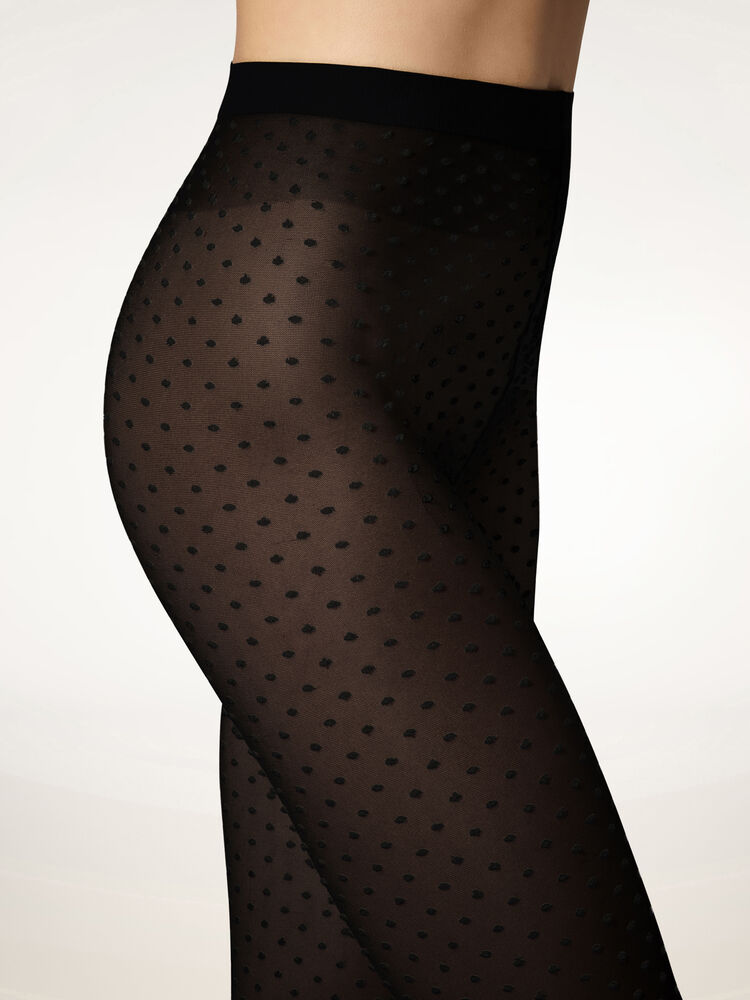 Wolford | Satin Touch Dots Tights | Black