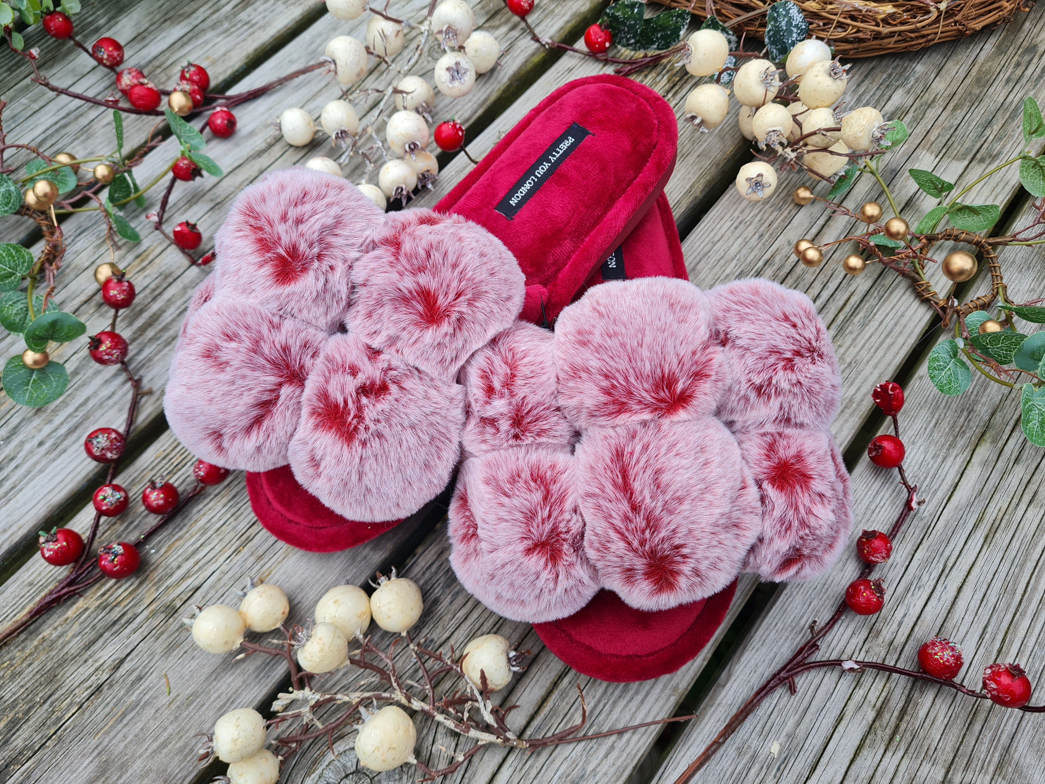 Pretty You London | Dolly Slippers | Red