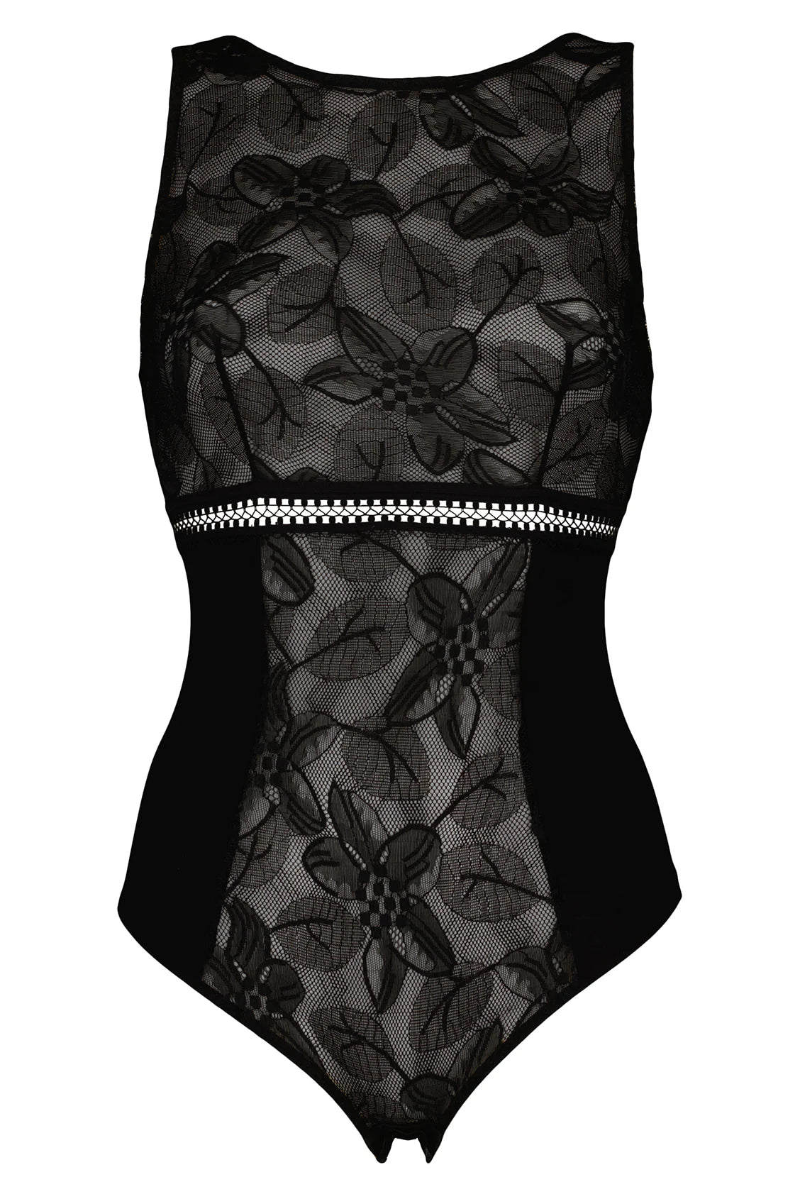 Maison Lejaby | Songe Floral Lace Bodysuit | Black