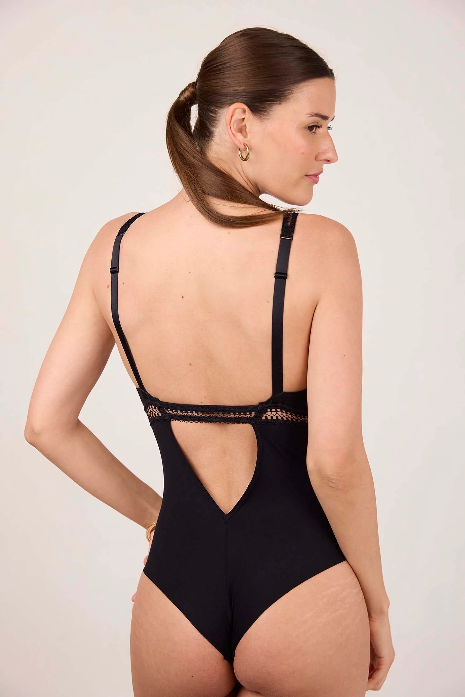 Maison Lejaby | Songe Floral Lace Bodysuit | Black