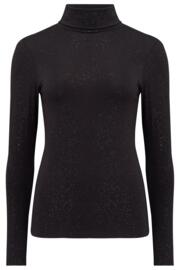 Pour Moi|Second Skin Thermal Roll Neck Top|Glitter Black