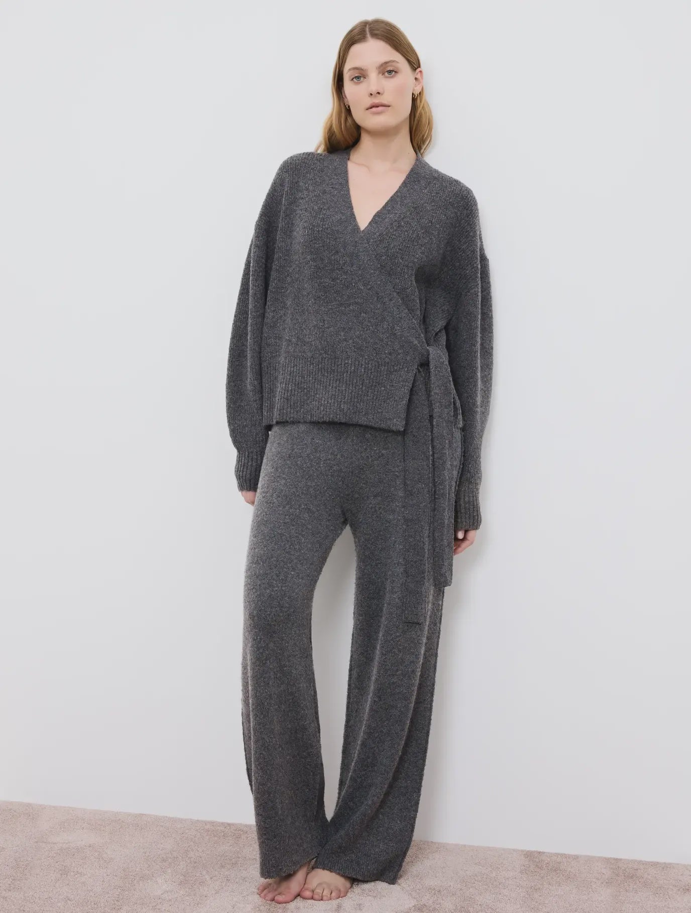Triumph | Amourette Cozy Cardigan & Trouser Set | Dark Grey Melange