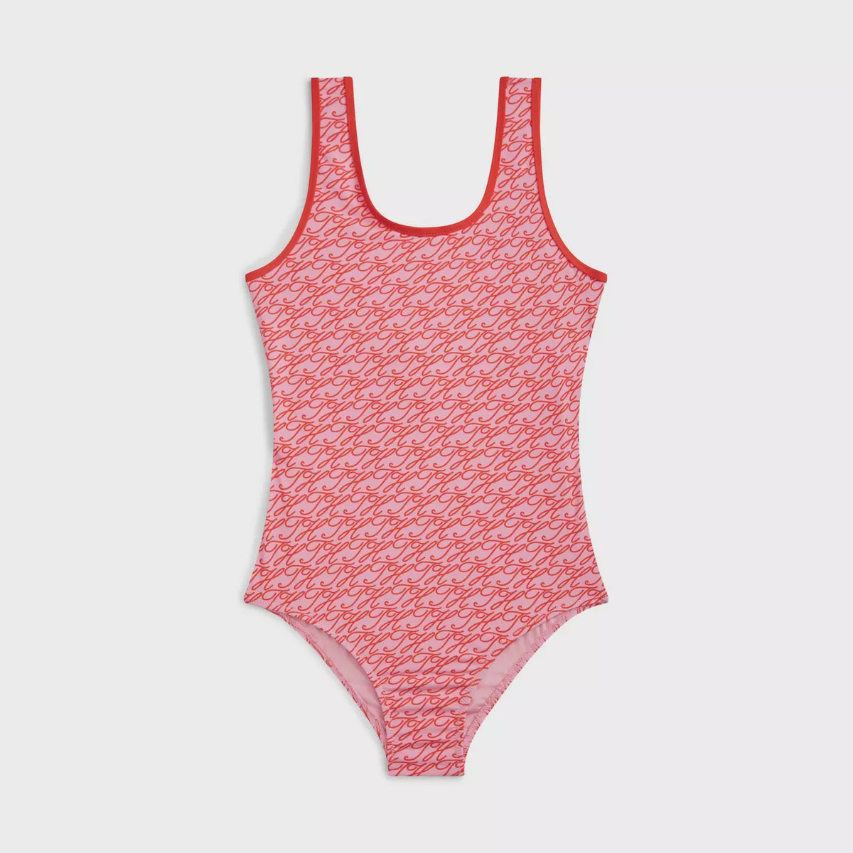 Tommy Hilfiger | Essential Print Scoop Back Swimsuit | TH Script Rose