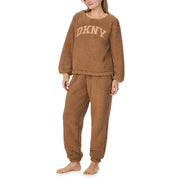 DKNY | Chill In Style Long Top & Jogger Lounge Set | Beige