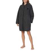 DKNY | Chill In Style Hooded Short Zip Robe | Dark Grey