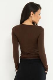 Pour Moi|Second Skin Thermal Long Sleeve Top|Chocolate