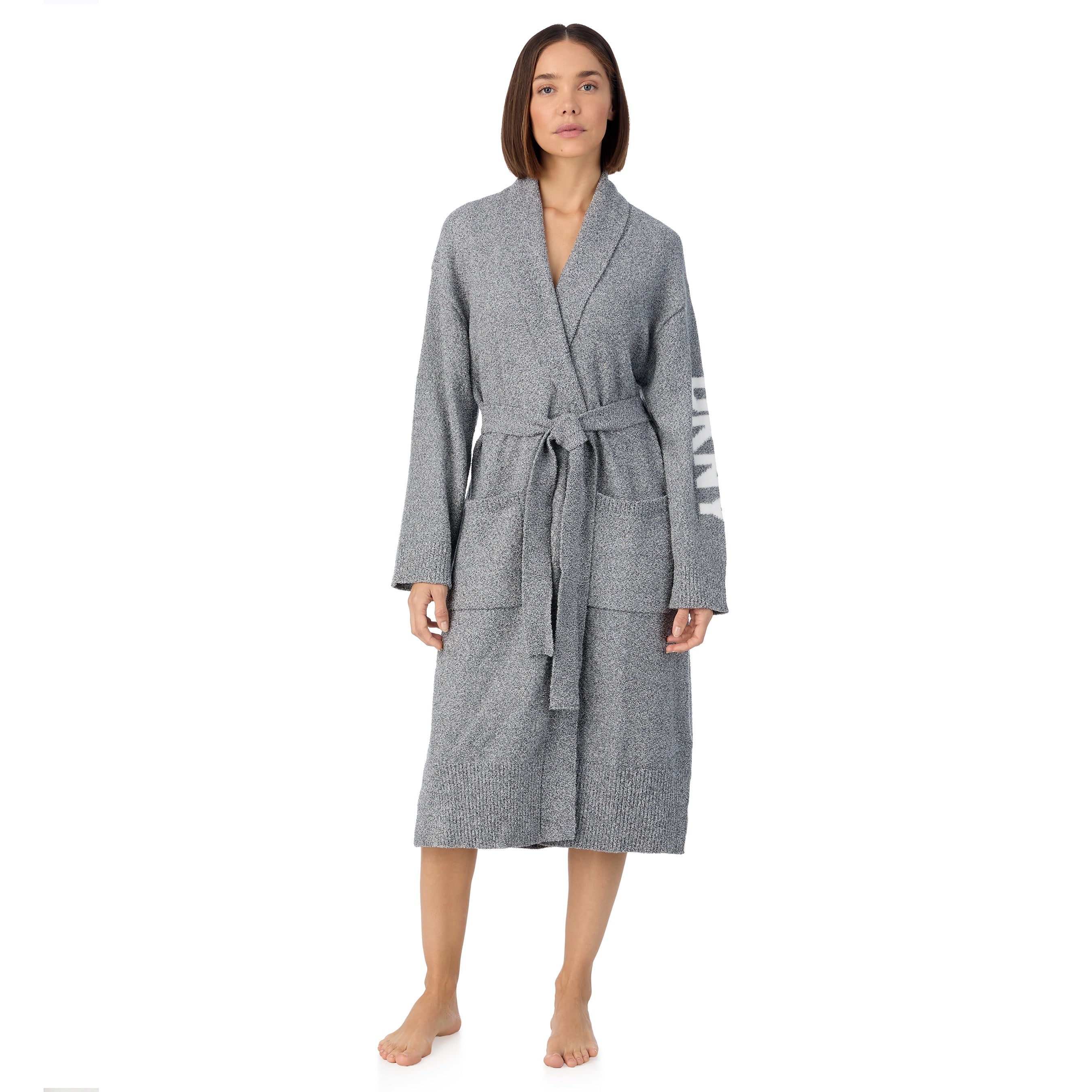 DKNY | All The Cheer Boucle Robe | Grey