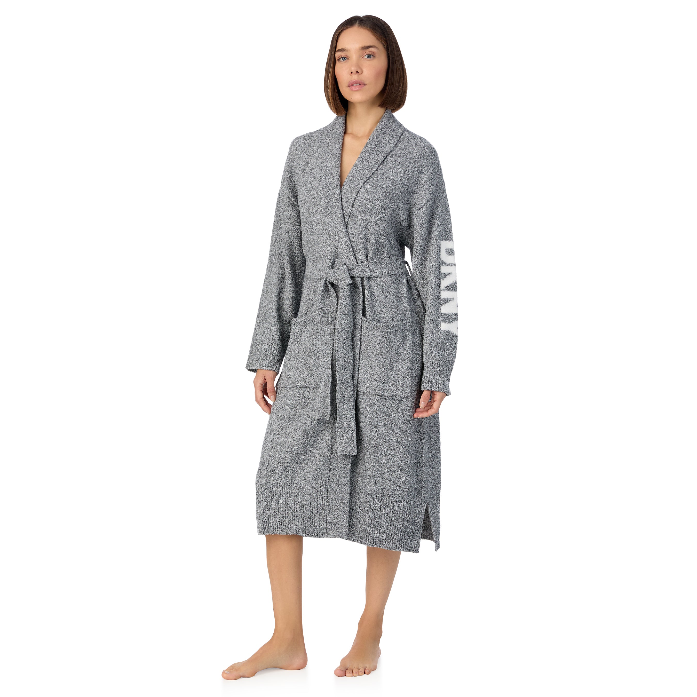 DKNY | All The Cheer Boucle Robe | Grey