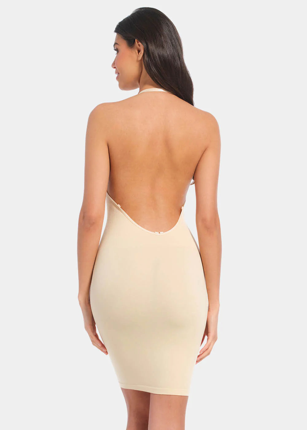 Magic | Low Back/ Low Front Dress | Latte