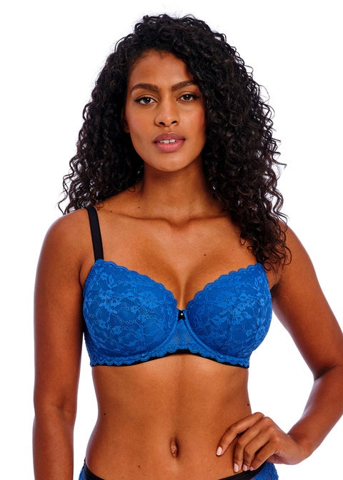 Freya | Offbeat Padded Half-Cup Bra | Dazzling Blue