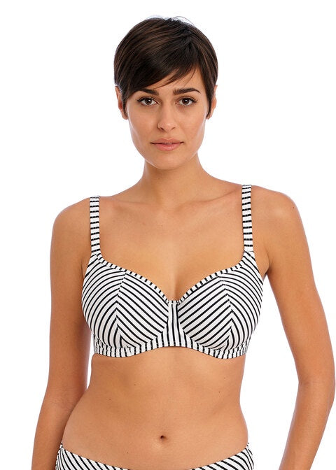 Freya | Jewel Cove Sweetheart Bikini Top | Stripe Black