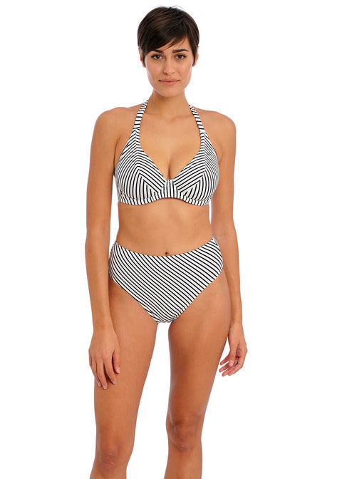 Freya | Jewel Cove High Waist Bikini | Stripe Black