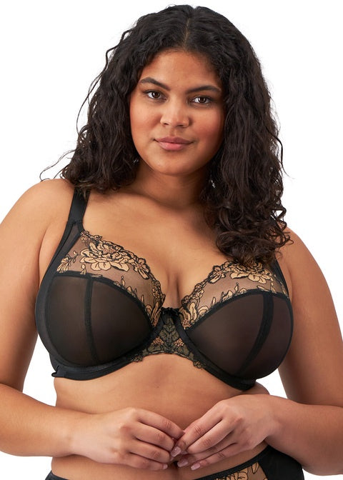 Elomi | Teagan Plunge Bra | Black / Almond
