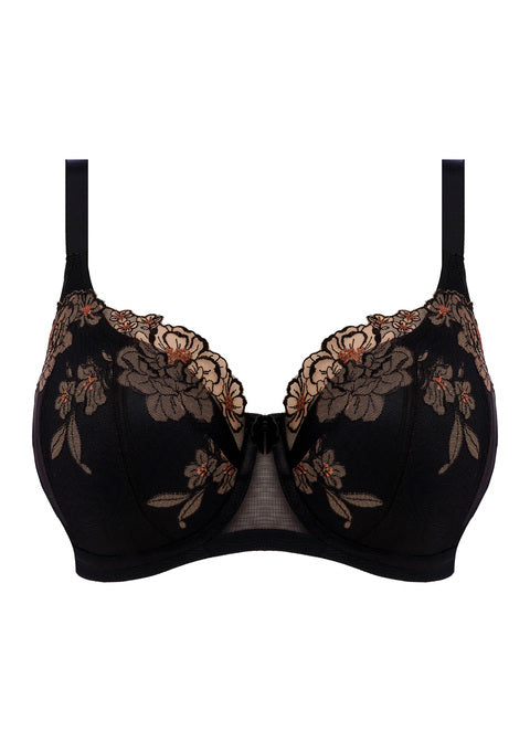 Elomi | Teagan Padded Half Cup Bra | Black / Almond