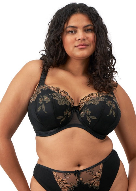 Elomi | Teagan Padded Half Cup Bra | Black / Almond