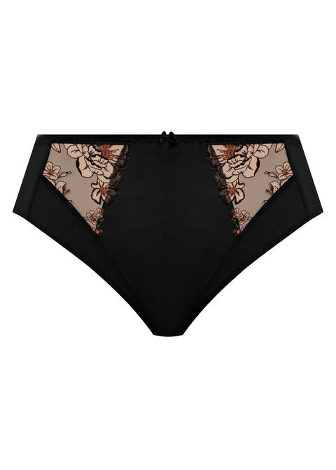 Elomi | Teagan High Leg Brief | Black / Almond
