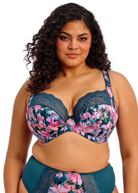 Elomi | Lucie Plunge Bra | Teal Floral