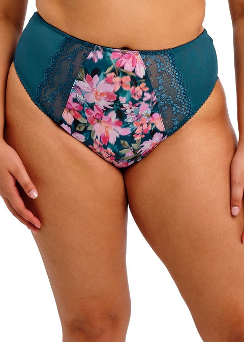 Elomi | Lucie High Leg Brief | Teal Floral