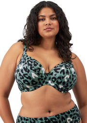 Elomi | Jungle Bay Plunge Bikini Top | Olive