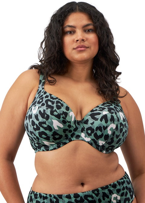 Elomi | Jungle Bay Plunge Bikini Top | Olive