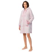 DKNY | Chill As Can Be Hooded Short Zip Robe | Blush
