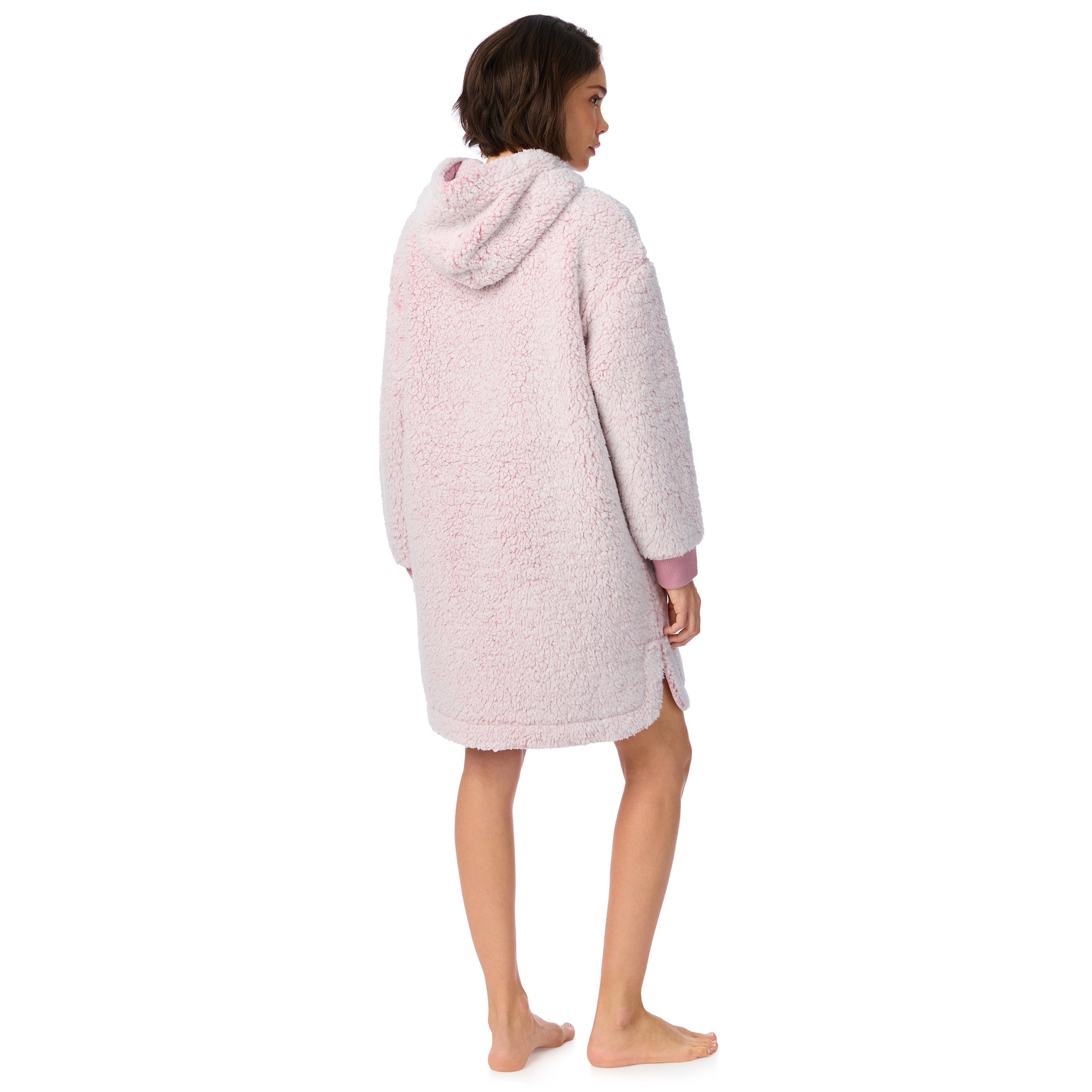 DKNY | Chill As Can Be Hooded Short Zip Robe | Blush