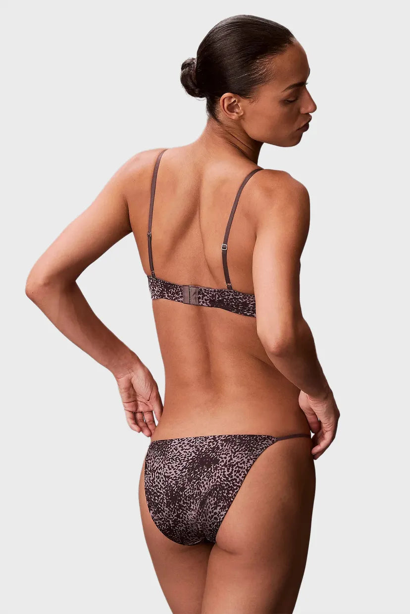 Calvin Klein | Satin Tanga | Tidal Animal Botanical Brown